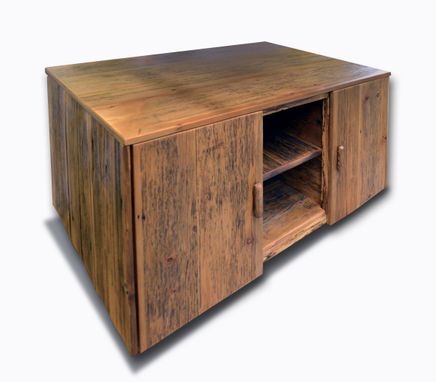 Custom Made Rustic Reclaimed Wood Media Cabinet