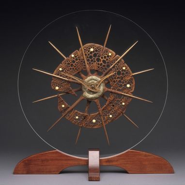 Custom Made Mantle Or Desk Clock "Ancient Sea Form"