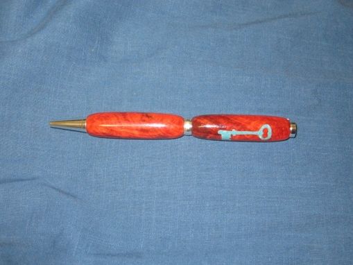 Custom Made Pen With Turquiose Inlay