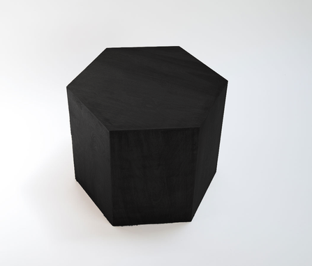Custom Made Hexagon Wood Modern Geometric Table- Black
