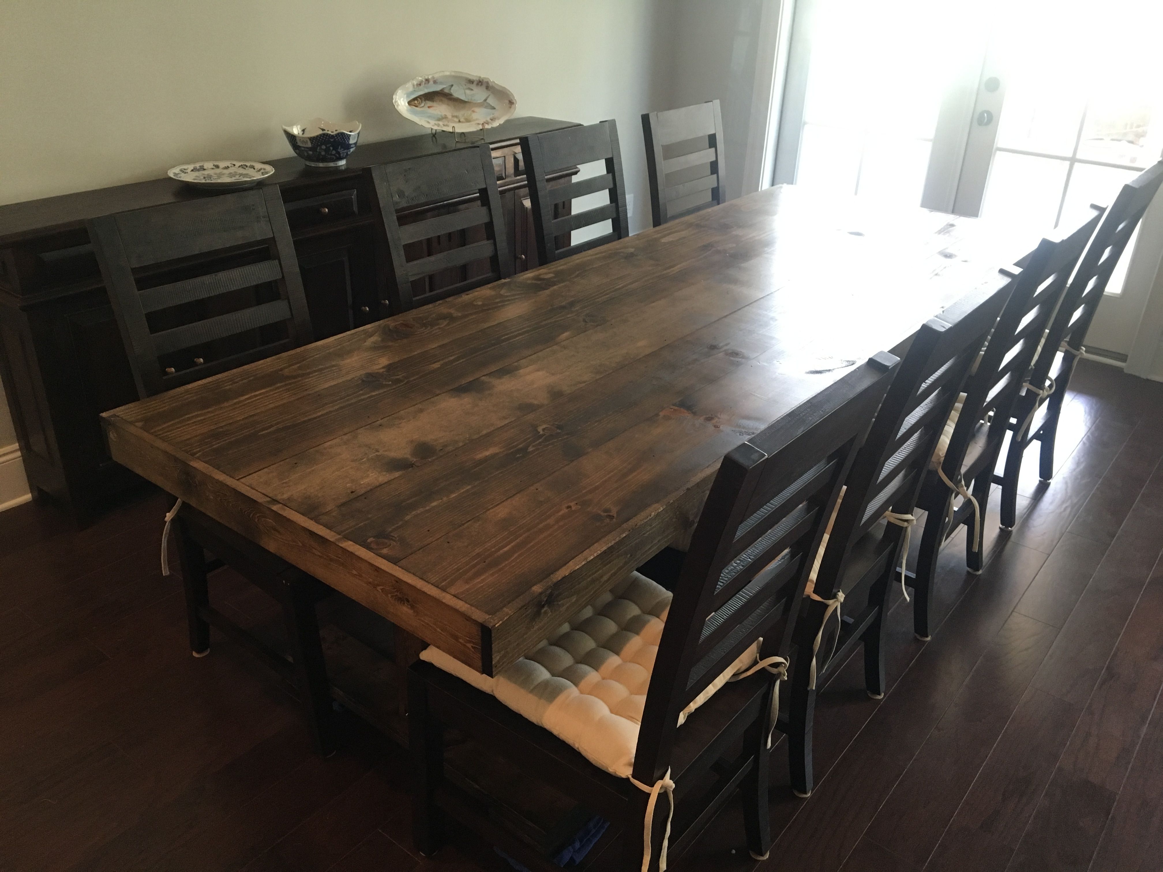 Dark walnut dining deals table