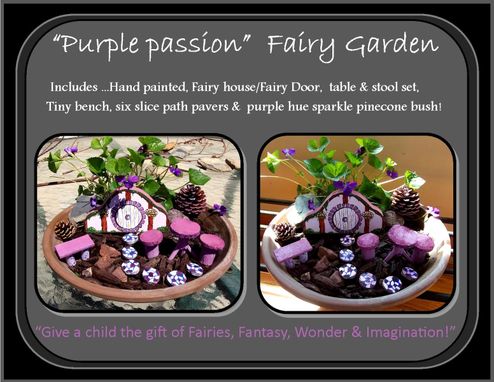 Custom Made Fairy Garden Kits, Fairy Garden, Fairy Furniture,Purple, Fairy Items