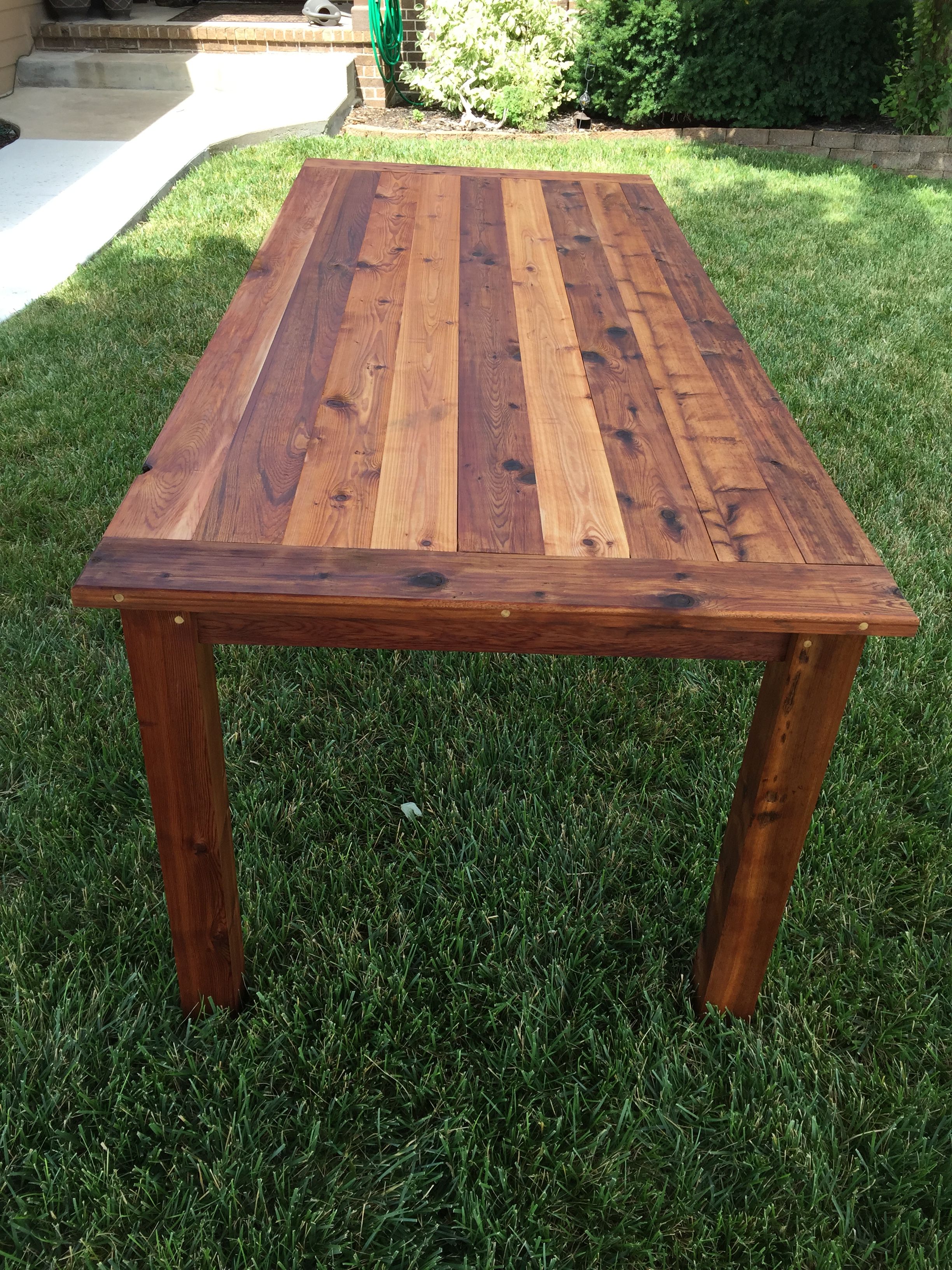 Hand Crafted Indoor Or Outdoor Solid Cedar Dining Table By Dovetails 