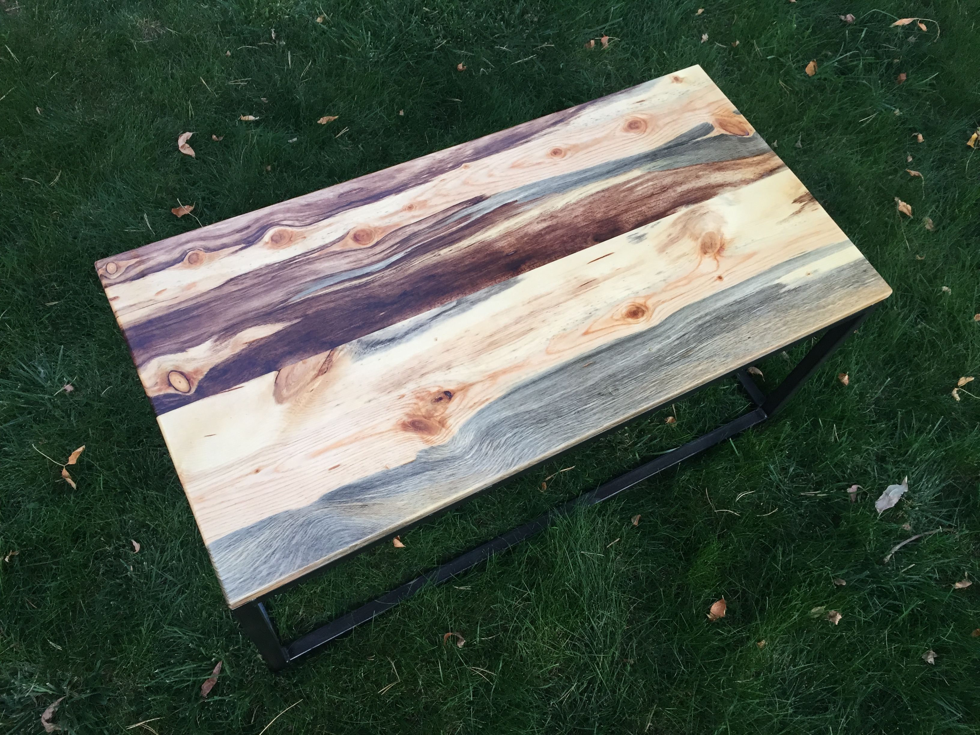 Buy Hand Crafted Beetle Kill (Bluestain) Pine Wood Coffee Table Handmade In Denver, made to