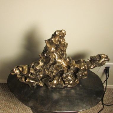 Custom Made Abstract Sculpture 'The Horseman' Ceramic Bronze Finish