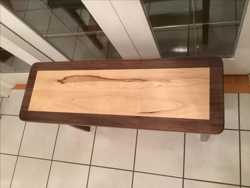 Custom Made Fascinating Maple Grain Center With Walnut Surround End Table