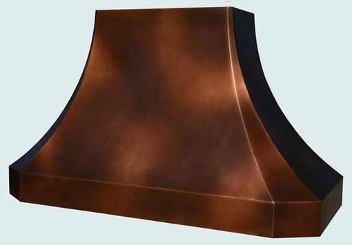Custom Made Copper Range Hood With Patterned Patina