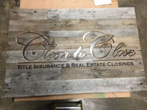 Hand Made Rustic Reclaimed Wood Business Logo Sign by 