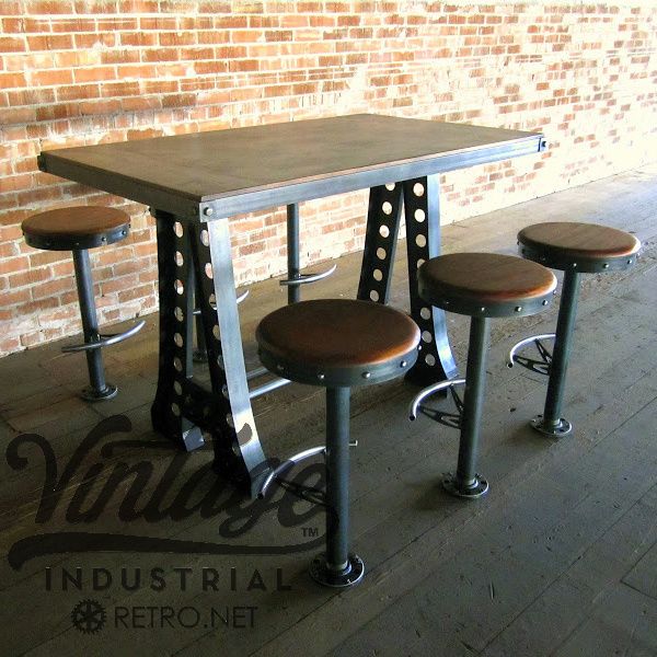 Hand Crafted Boltdown Bar Stool by Vintage Industrial, LLC