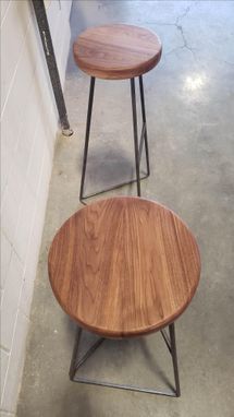 Custom Made Bar Stool With Walnut Seat