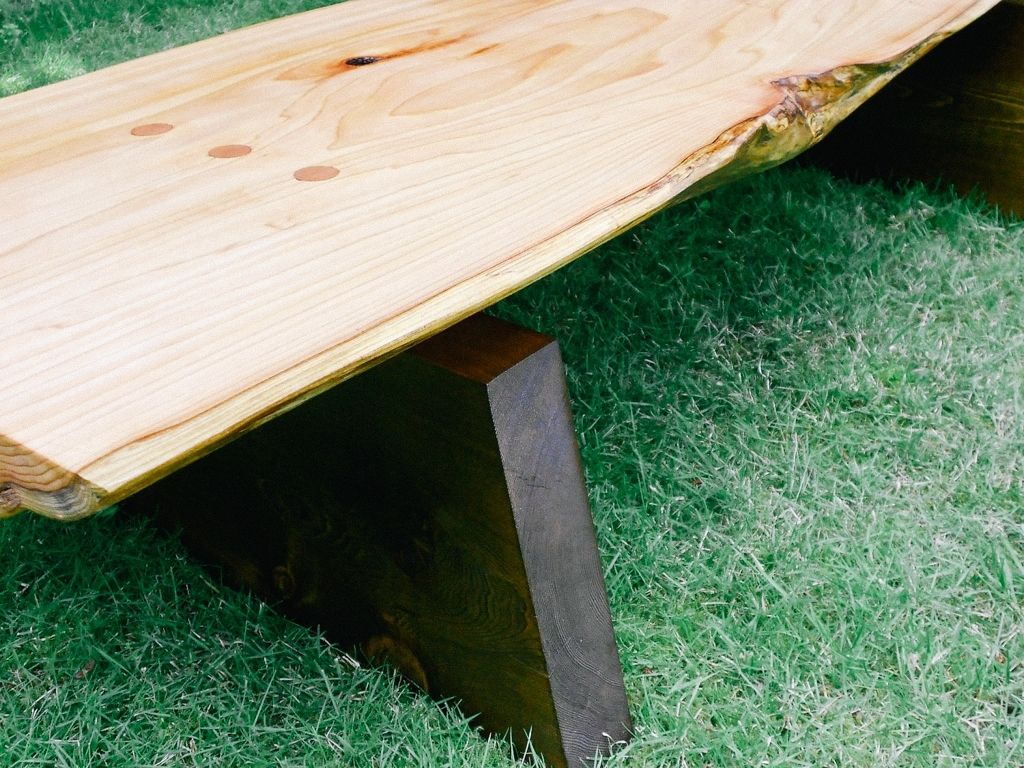Hand Made Alaska Cedar Slab Coffee Table by Wood Shed Production