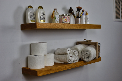 Custom Made Bathroom Wall Shelf, Bathroom Floating Shelves, Wooden Bathroom Shelves, Above Toilet Shelf