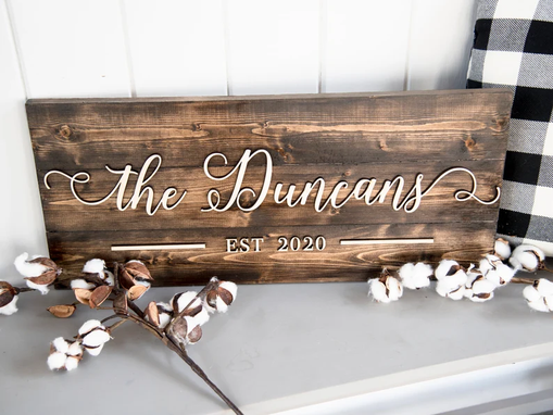 Custom Made Personalized Last Name Sign  Family Name Sign, Wood Signs Decor
