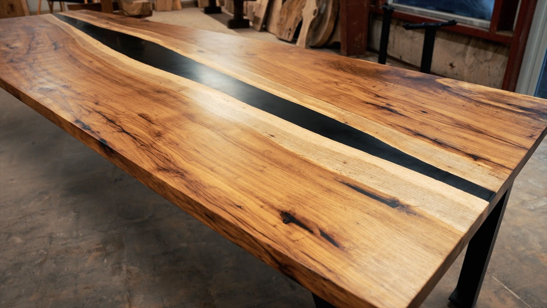 Hand Made Texas Pecan Resin Dining Table by Hamilton Lee Designs