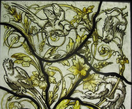 Custom Made Michel Lienard Stained Glass Panel