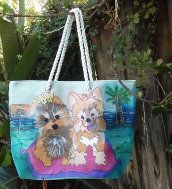 Custom Made Custom Made Hand Painted Tote Bag With Your Pets Painting