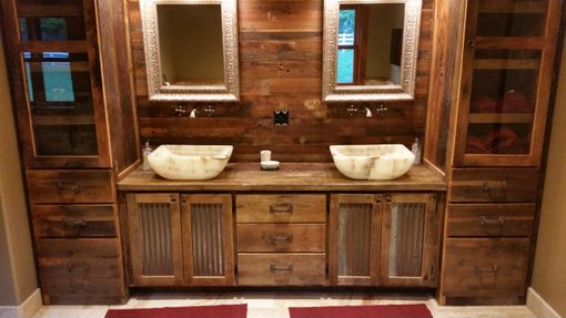 Custom Made Custom Made Double Vanity With 3 Center Drawers
