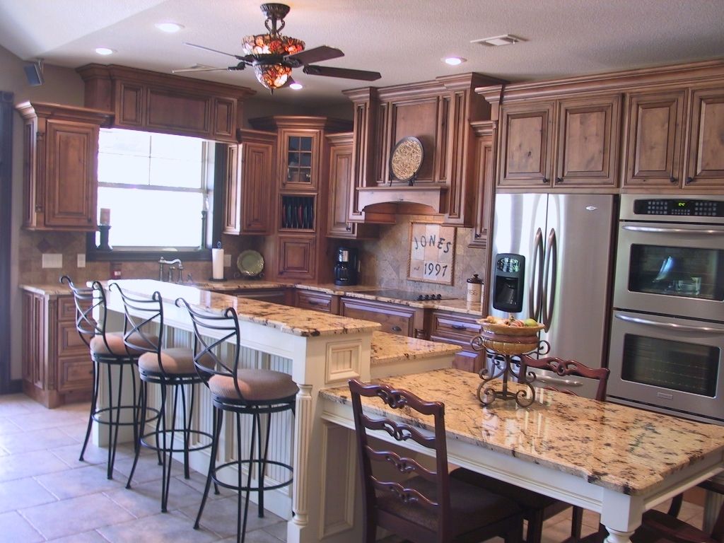 Custom Knotty Alder Stepped Kitchen By Creative Cabinetry