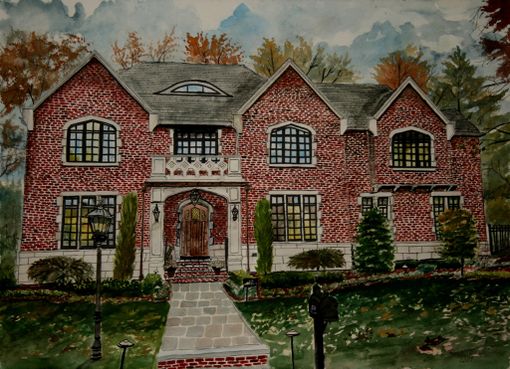 Custom Made House Watercolor Painting