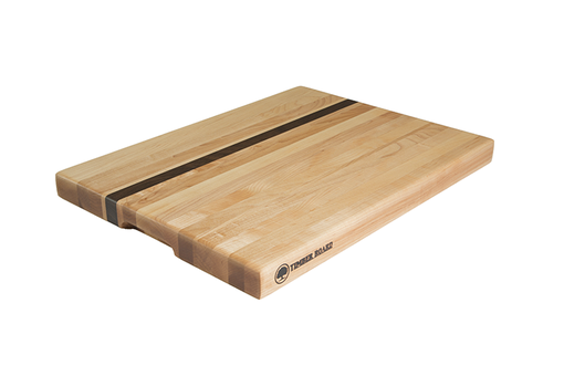 Custom Made Maple Cutting Board With Offset Walnut Stripe, Edge Grain