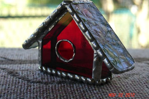Custom Made Stained Glass Bird House Ornaments