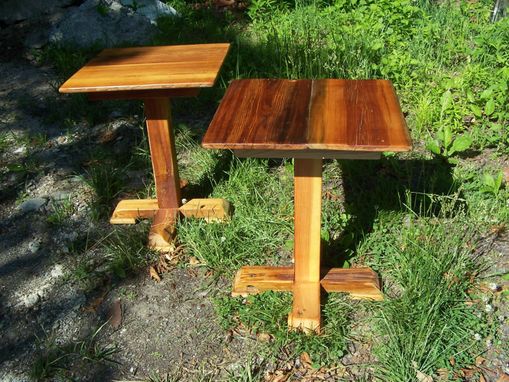 Custom Made Reclaimed Antique Heart Pine Pedestal Pub Table