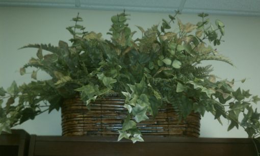 Custom Made Large Wicker Baskets Filled With Greenery