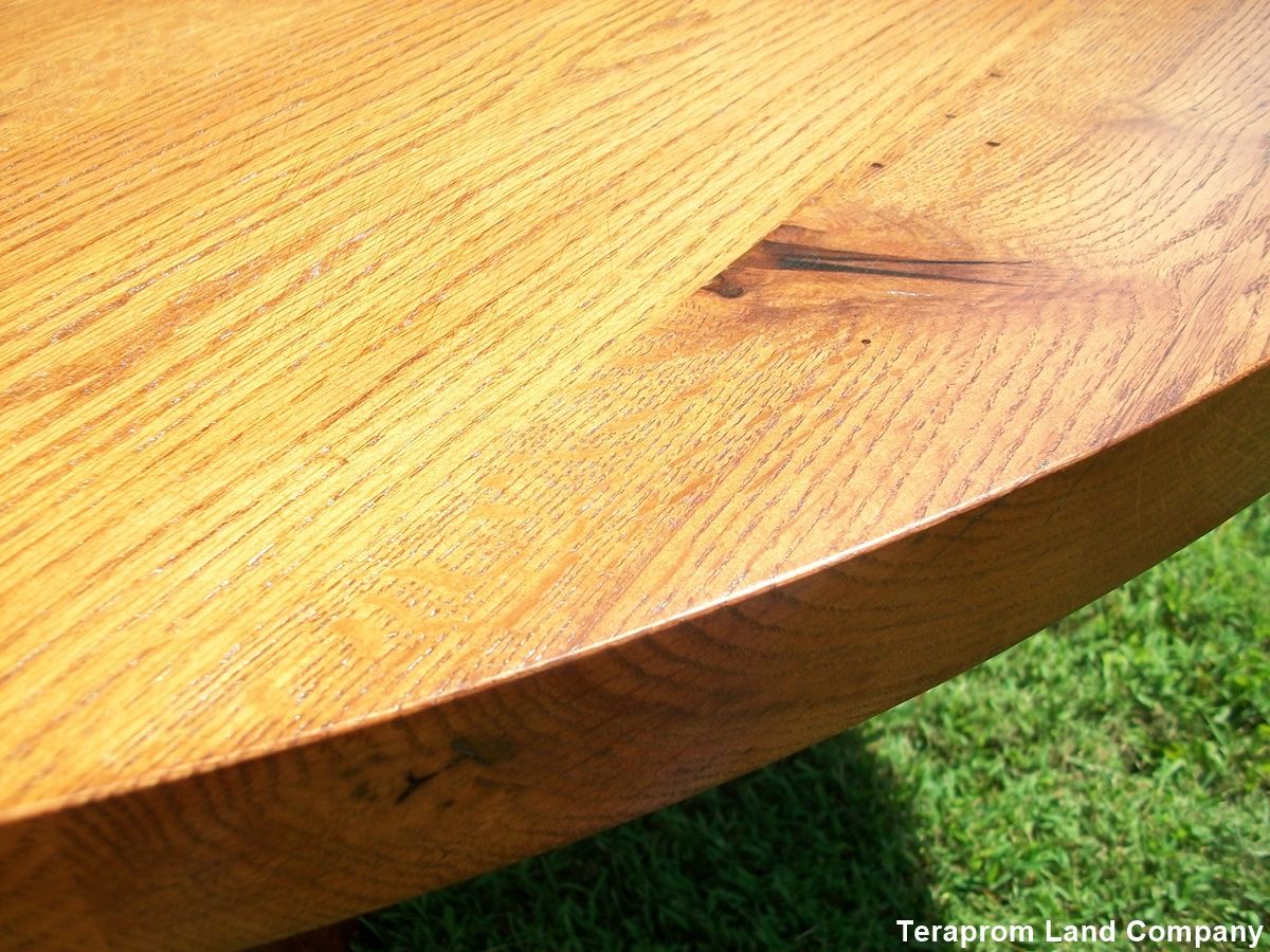 Custom 60" Oak Tree Stump Pedestal Dining Table by Teraprom Land