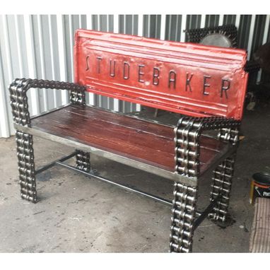 Custom Made Truck Tailgate Garden Bench / Garden Benches / Outdoor Furniture / ?Recycled Art / Red