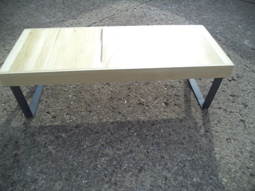 Custom Made Coffee Table Made From Reclaimed Poplar And Steel Legs, Ready To Ship