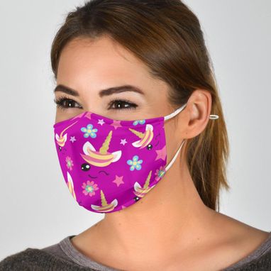 Custom Made Adult Or Child Sized Unicorn Face Mask Reuseable Washable Adjustable Face Mask With 2 Free Filters