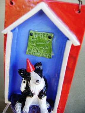 Custom Made Happy Birthday Dog 3-D Ceramic Hanging Tile