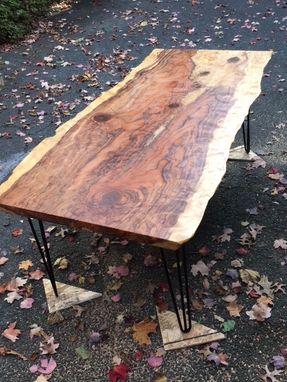 Custom Made Redwood Slab Dining Table With Live Edges)