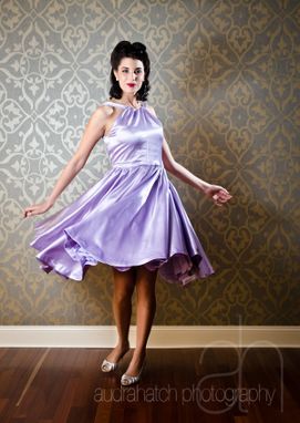 Custom Made Mimi - 1950'S Style Purple Satin Full-Skirt