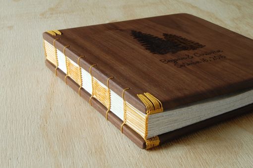Custom Made Engraved Wood Wedding Or Vacation Home Guest Book