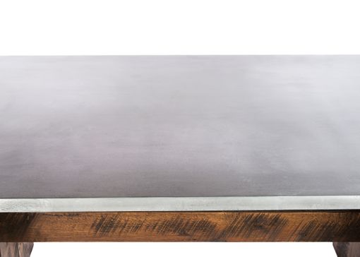 Custom Made Zinc Table Zinc Dining Table -  The Redford Rustic Trestle Zinc Top Dining Table