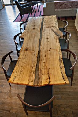 Custom Made Organic Live Or Natural Edge Spalted Maple With Copper And Bronze Dining Or Kitchen Table