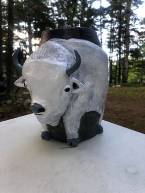 Custom Made White Buffalo Cremation Urn