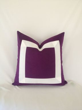 Custom Made Purple With White Ribbon Pillow Cover
