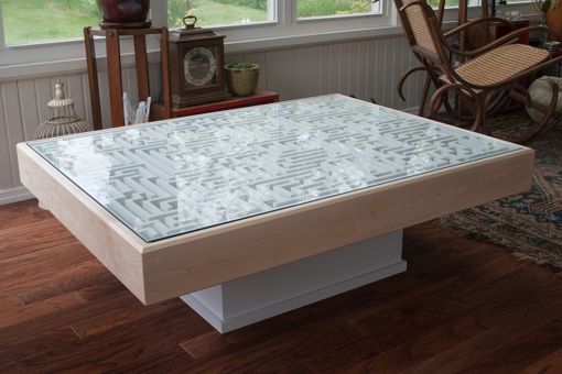 Custom Made Modern Coffee Table With Built-In Maze