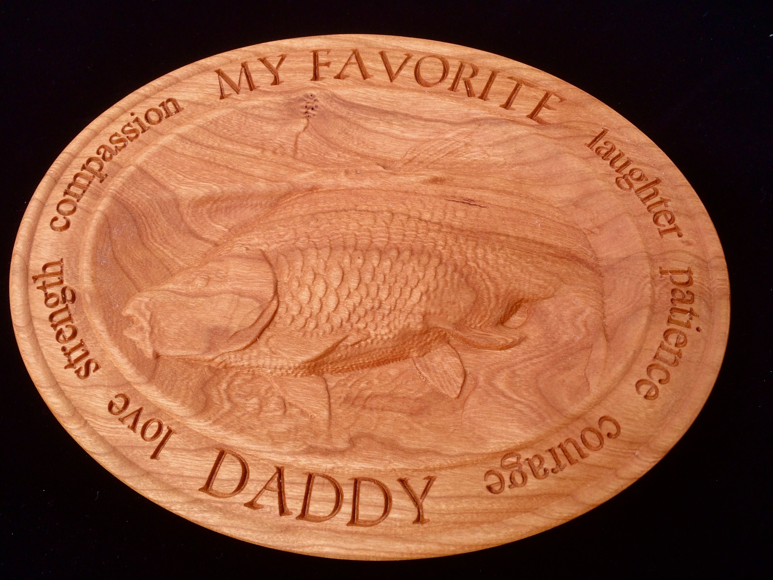 Custom Carved Bass Fishing Wood Sign