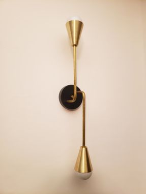 Custom Made Modern Wall Sconce - Gold Wall Fixture - Brass Light - Matte Black - Light Bathroom Vanity