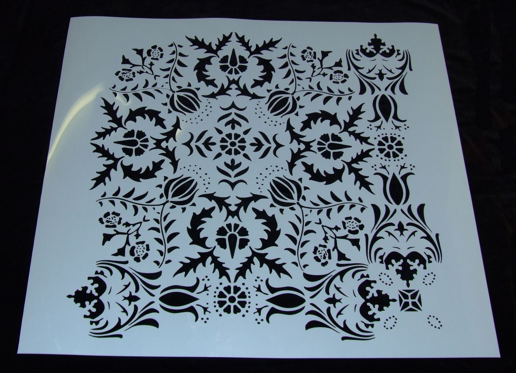 Handmade Large Damask Stencil 24 X 24 Inches Laser Cut Mylar By 