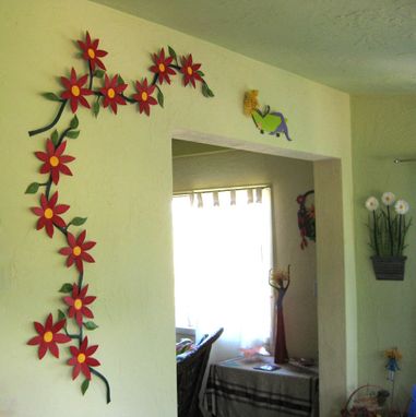 Custom Made Metal Flower Sculpture  Home Decor Wall Kitchen Decor 22 X 42