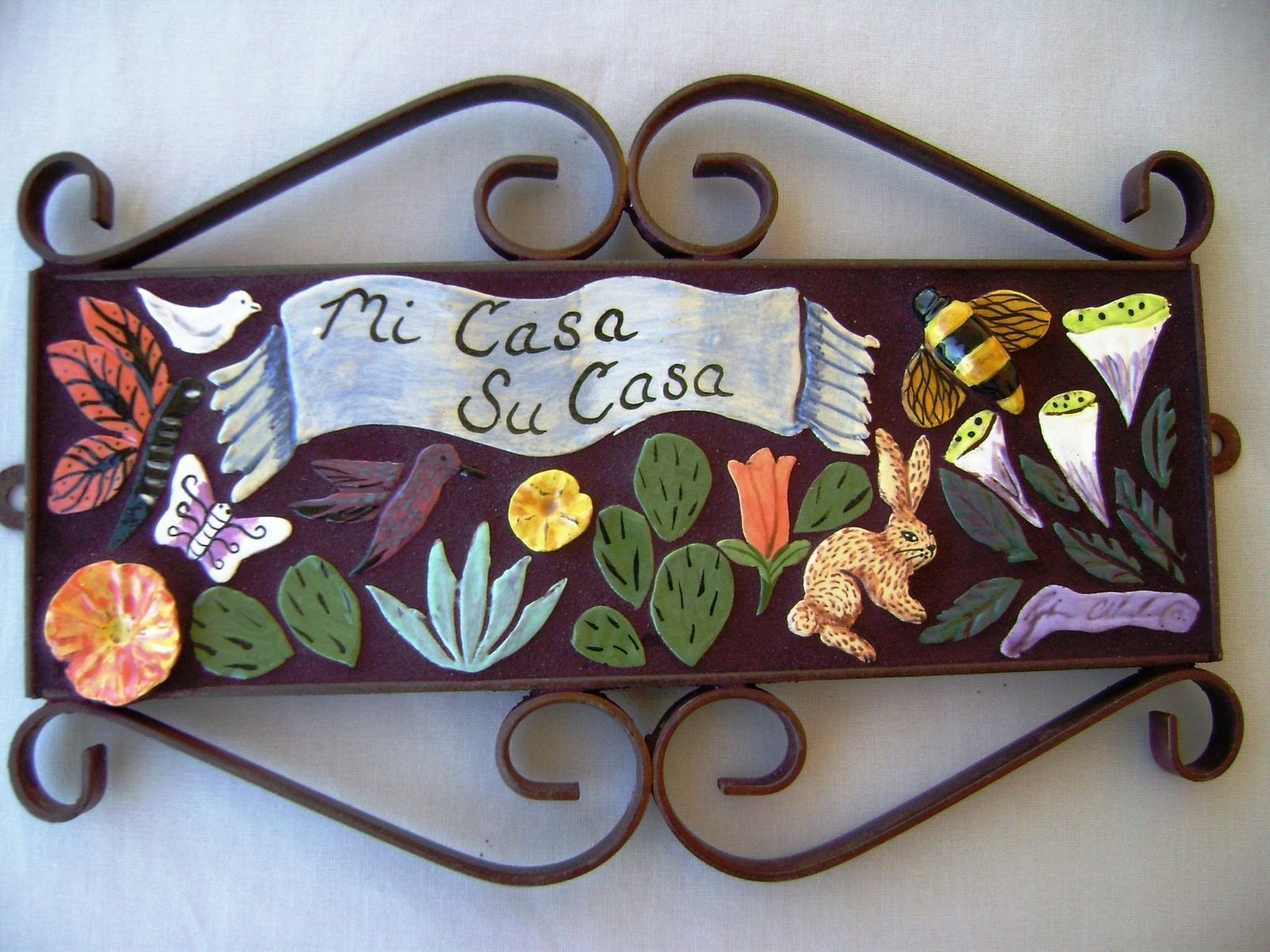 Custom Ceramic Tile Mosaic Sign by Robin Chlad Designs