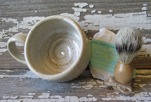 Custom Made Rustic Shaving Bowl - Shave Cup - Shaving Scuttle - Men's Gift Set