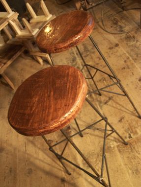 Custom Made Extra Tall Reclaimed Wood Bar Stools With Metal Legs