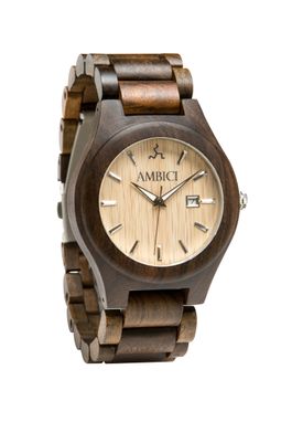 Custom Made Engravable Groomsman Black Sandalwood And Maple Wood Watch By Ambici