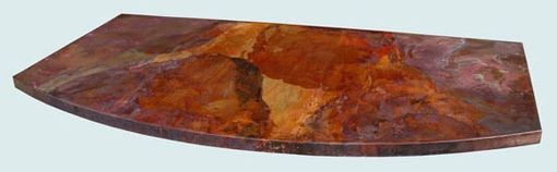 Custom Made Curved Copper Countertop With Old World Patina