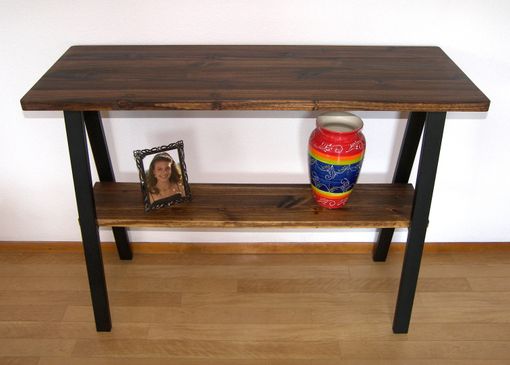 Custom Made Modern Industrial Console Table, Entry Table, Steel & Wood Accent Table